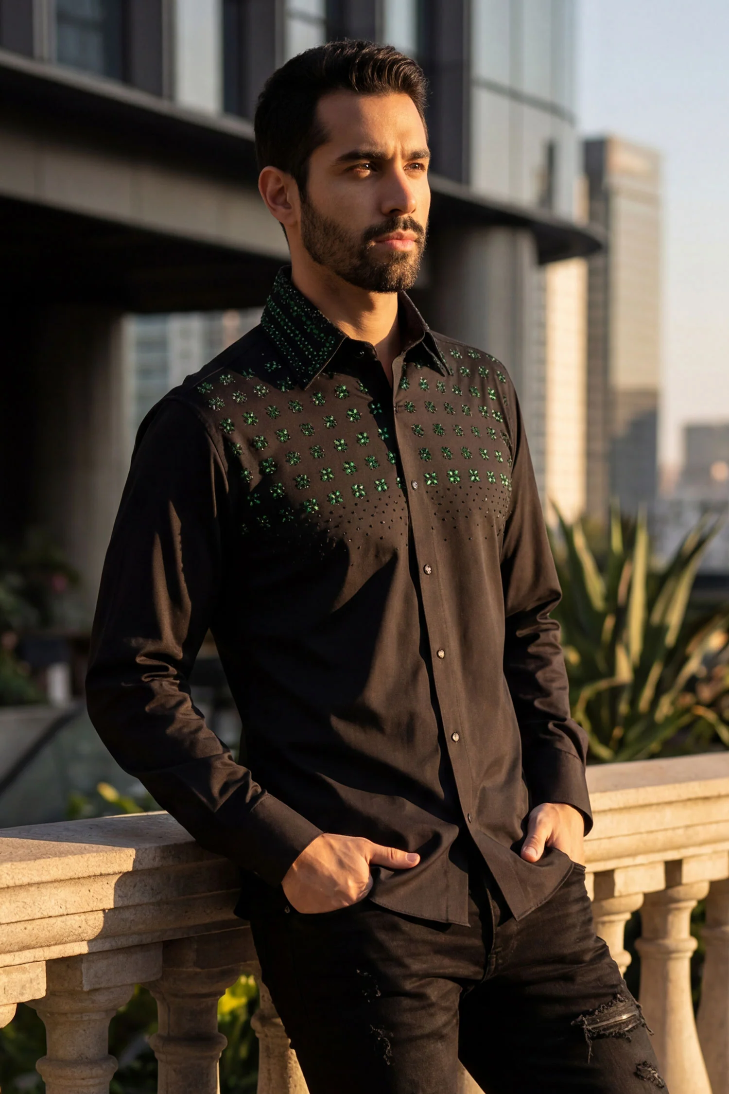 Velcia Rhinestone Long Sleeve Shirt - Image 9
