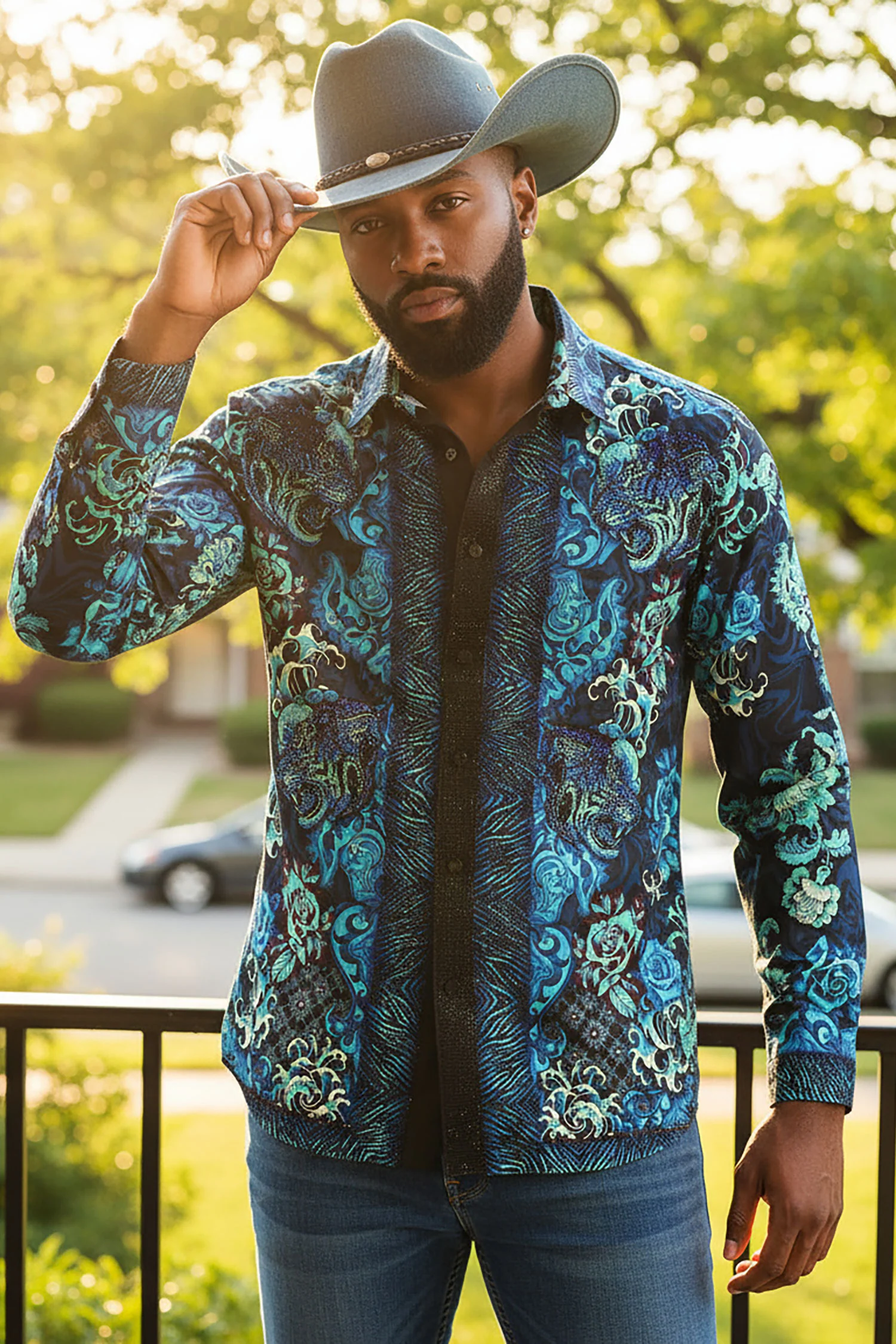 Westerly Tiger Rhinestone Long Sleeve Shirt - Image 2